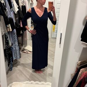 Laundry By Shelli Segal Navy Long Sleeve Dress